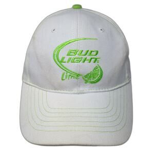 Bud Light Lime Strapback Hat White One Size Adjustable Embroidered